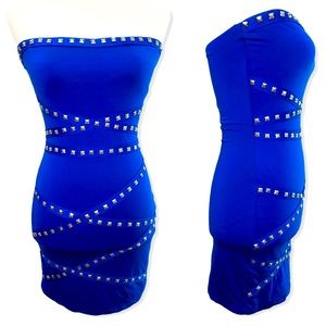 💙 Royal blue studded tube top dress 💙